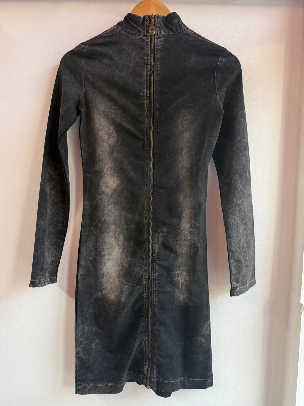 Vestito vintage in denim con perline