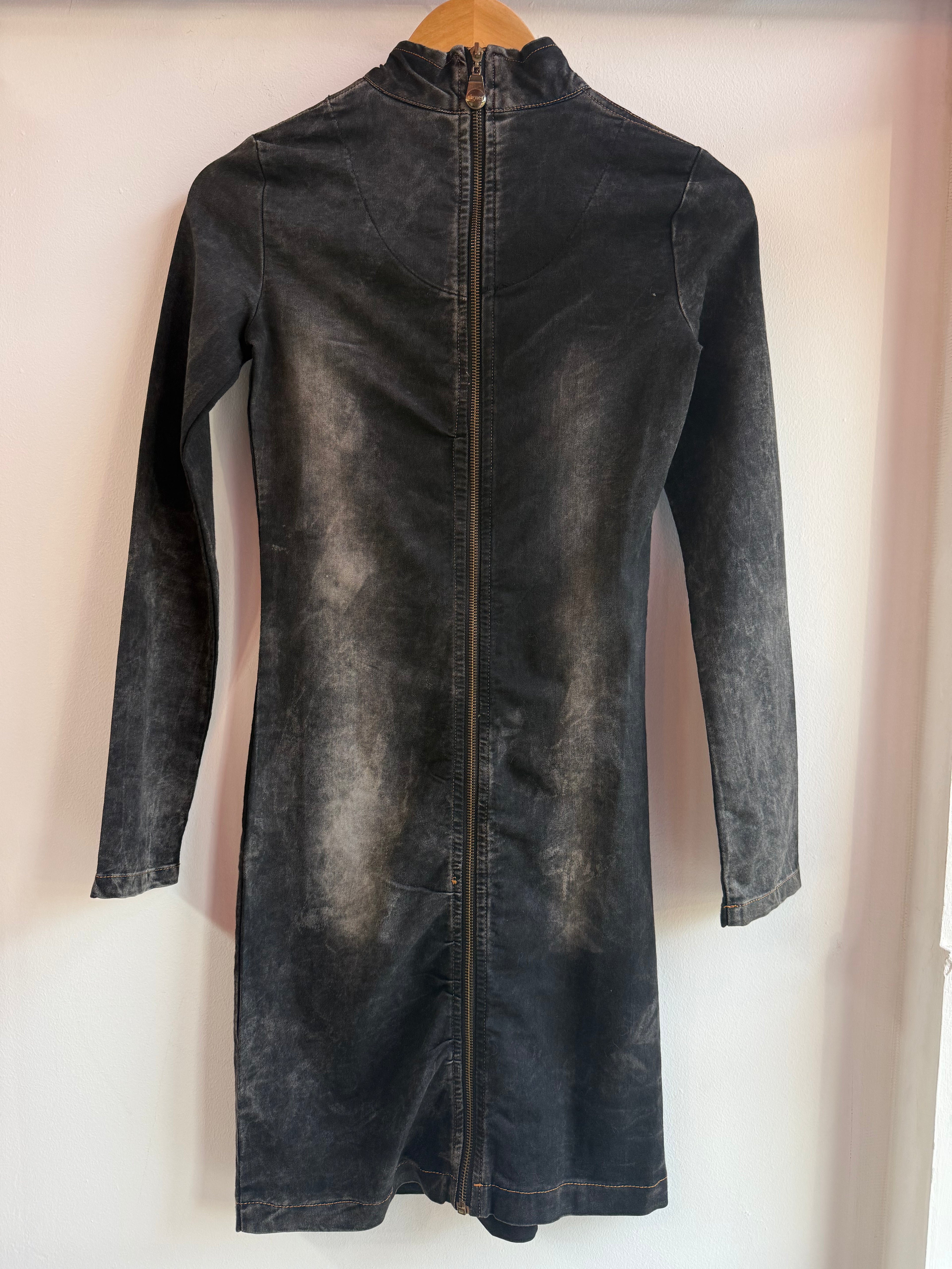 Vestito vintage in denim con perline