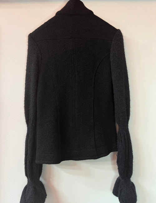 Cardigan a collo alto lana